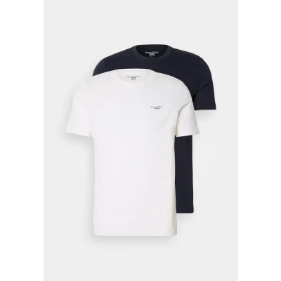 Afbeelding van Marc O&#039;Polo Denim LOGO Print 2 PACK Tshirt basic, Heren, Maat: XL, Dark blue/white