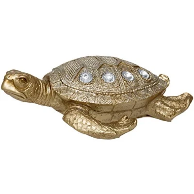 Afbeelding van Maturi Gouden schildpad met glitter en diamanten detaillering 20cm/8 inch