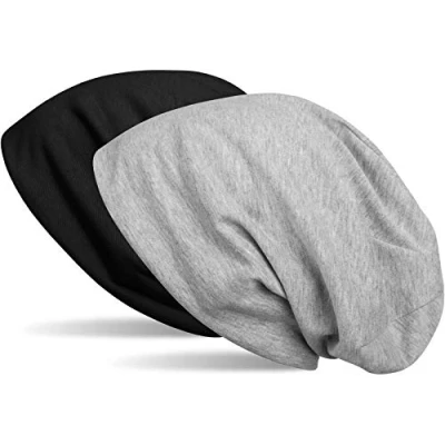 Afbeelding van styleBREAKER Beanie omkeerbare muts in effen kleuren, slouch cap, licht en zacht, longbeanie, unisex 04024115, kleur:Zwart/Grijs gevlekt