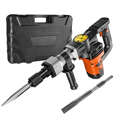 Afbeelding van VEVOR Elektrische Breekhamer 1600W 19 J Slagenergie Beitelhamer met 360 Draaibare Handgreep Sloophamer incl. Platte beitel en Puntbeitel