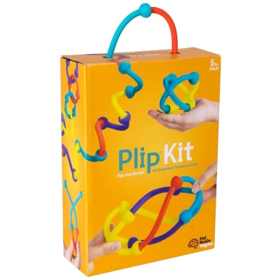 Afbeelding van Fat Brain Toys Plip Kit 52 delige set van flexibele siliconen in verschillende vormen, maten en kleuren sensorisch speelgoed voor kinderen creatief bouwspeelgoed