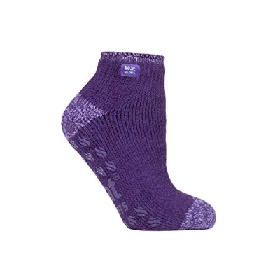 Afbeelding van HEAT HOLDERS Dames 2.3 tog thermische laag uitgesneden antislip enkel slipper sokken in 4 kleuren maat 8 uk, Violet, 4/8 UK