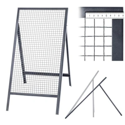 Afbeelding van KADAX doorwerpzeef, doorwerprooster van staaldraad, tuinzeef, stalen zeef, zandzeef, rechthoekige bouwzeef voor zand en compostzeven &amp; aarde stenen (maaswijdte 2,0 x cm)
