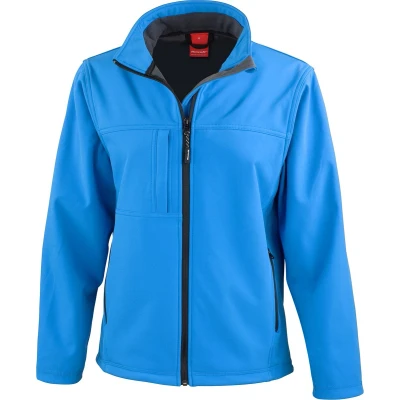 Afbeelding van Dames Classic Softshell Outdoorjas Result maat XXL Azuurblauw
