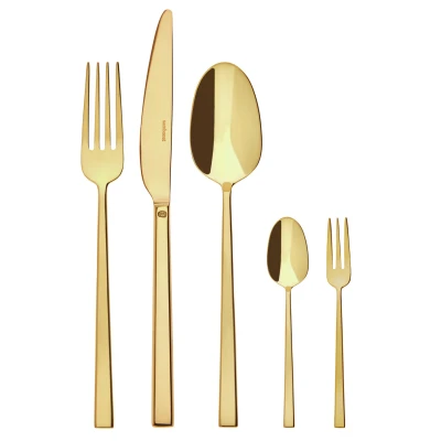 Afbeelding van Bestekset Sambonet Rock PVD Gold (60 Delig)