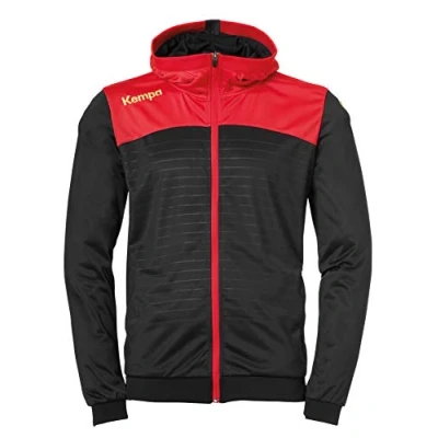 Afbeelding van Kempa Emotion 2.0 Jas met Capuchon Zwart Rood Geel Maat 3XL