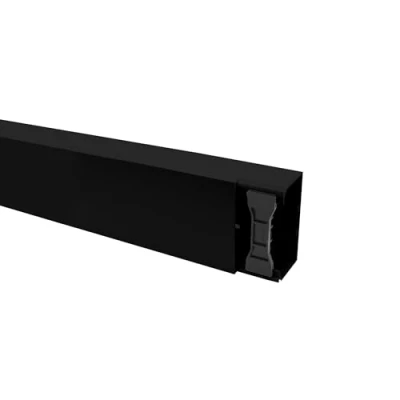 Afbeelding van KOMIB kabelgoot, verschillende maten, zwart, schroefbaar (met montagegaten in de bodem), per stang 2 m (5 x = 10 m, 110 60 mm)