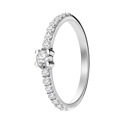 Afbeelding van Lucardi Ring &#039;Statement&#039; zilver / transparant