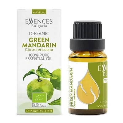Afbeelding van Essences Bulgaria Biologische Groene Mandarijn Essentiële Olie 15ml Citrus reticulata 100% Puur en Natuurlijk Onverdund Therapeutische Kwaliteit Aromatherapie Cosmetica Wreedheidvrij