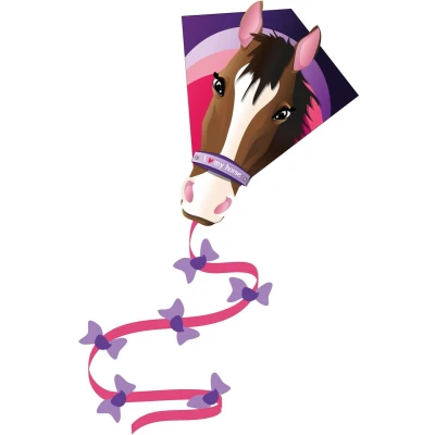 Afbeelding van Vlieger Diamant Paard 1 Lijns 65x55cm. Knoop Kites