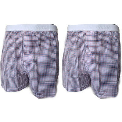 Afbeelding van Embrator 2 stuks mannen Boxershort geruit wit/blauw/rood L
