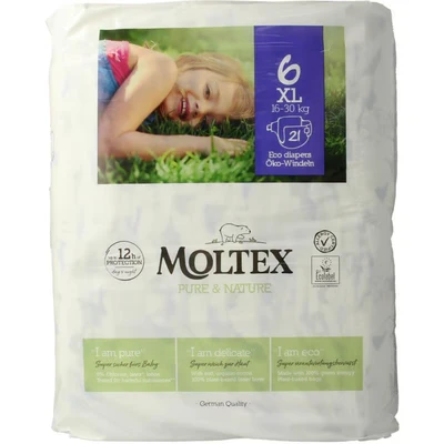 Afbeelding van Moltex Pure &amp; nature babyluiers XL 21 stuks