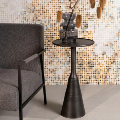Afbeelding van Puur Nora bijzettafel antiek zwart Aluminium