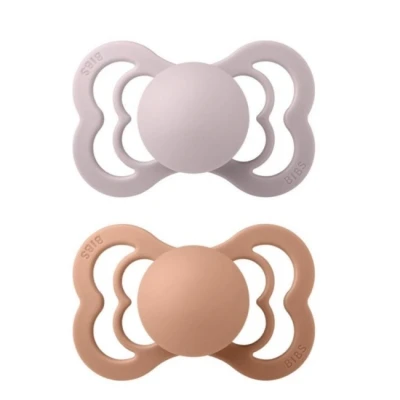 Afbeelding van BiBS Supreme Pacifier Stage 1 Fopspeen 2 stuks Pink Plum / Peach