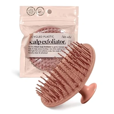 Afbeelding van Kitsch Scalp Massager Shampooborstel met hoofdhuidscrubber en exfoliator voor haargroei, alle haartypes (terracotta)