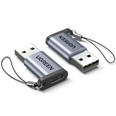 Afbeelding van UGREEN USB 3.0 naar C Adapter Man Female A Oplader Oplaadkabel compatibel met iPhone 15 Pro Max iPad Galaxy S23 Series Laptops etc. (2 stuks)