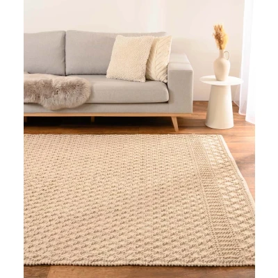 Afbeelding van Katoen Vloerkleed Geometrisch Nordland Ivoor 240x340 Cm