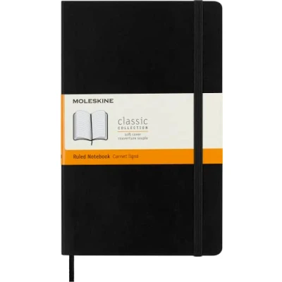 Afbeelding van Moleskine Notebook L/A5/QP616 Classic Notebook, Large, Ruled, Zwart, Soft Cover (5 X 8.25 cm)
