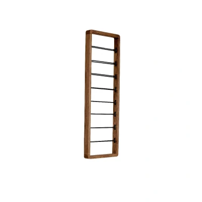 Afbeelding van Light&amp;living Wijnrek 8 flessen 40x6x120 cm SORRENTO hout bruin+mat zwart