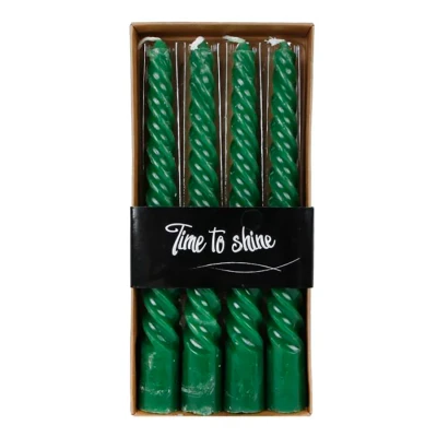 Afbeelding van Kaarsen en kandelaars Tafelkaars Twist Set van 4 Stuks Stijlvol Gedraaid Design