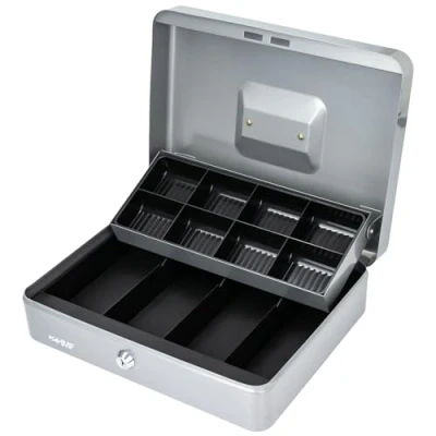 Afbeelding van HMF 15130 09 geldkist, marktcassette, 30 x 24 9 cm, zilver
