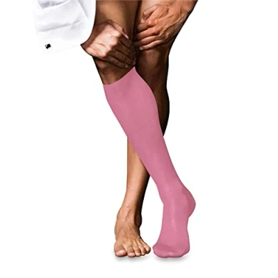 Afbeelding van FALKE Heren Kniekousen No. 9 M KH Katoen Lang eenkleurig 1 Paar, Rood (Rose 8680), 41 42