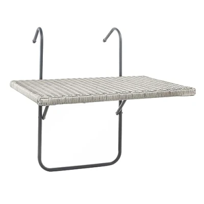 Afbeelding van Premium Balkontafel Met Rotan Blad 60 x 40 cm