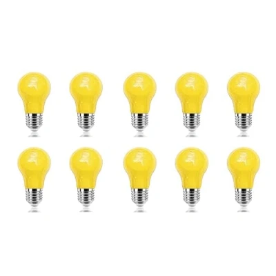 Afbeelding van ZFQ Set van 10 gekleurde 3 W LED gloeilampen, prachtige peervorm E27 verlichting, kleurrijke AC 220 V, geel, voor feest, Halloween, bruiloft, Kerstmis, bar, kerstdecoratie