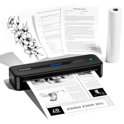 Afbeelding van Phomemo M832 A4 Thermische Printer, Inkless Draagbare Printer Compatibel met Android en iOS, Draadloze Kleine voor Thuis, Foto, Tatoeage, Ondersteunt 210x297 mm Thermisch Papier, Zwart