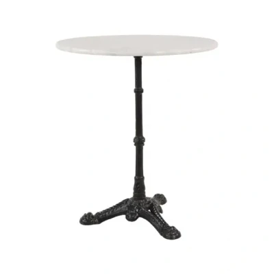 Afbeelding van Wit marmeren tafel, diameter 60 cm, hoogte 73 cm
