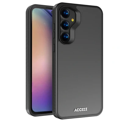 Afbeelding van Samsung Galaxy A55 Hoesje Kunststof Accezz Backcover/Hardcase Zwart Telefoonhoesje Shockproof/Valbescherming