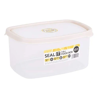 Afbeelding van Wham Seal It Vershouddoos Rechthoekig 3,8 Liter Set van 2 Stuks Creme
