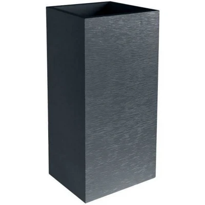 Afbeelding van EDA Bloempot square top Graphit 39,5 x H 80 cm 31 L antraciet grijs
