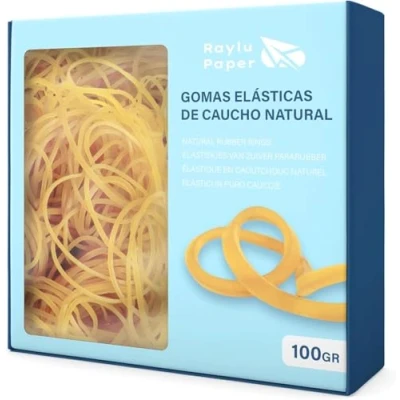 Afbeelding van RAYLU PAPER Rubberen banden van 100% natuurlijk rubber, elastisch, robuust, herbruikbaar, voor kantoor en thuis (80 Ø x 2 mm, 100 g)