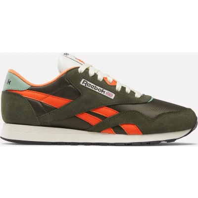 Afbeelding van Reebok Classic Nylon Unisex Sneakers laag, Maat: 42, Hunter green/pump orange/vintage chalk Leer en textiel