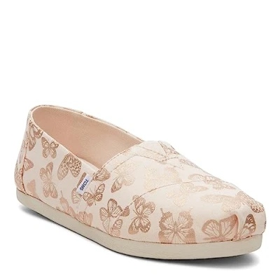 Afbeelding van TOMS Platte instappers met Alpargata print voor dames, Roze vlinder, 35.5 EU