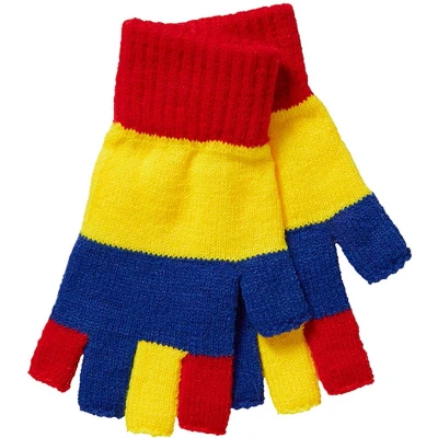 Afbeelding van Apollo Vingerloze handschoenen carnaval rood/geel/blauw one size uniseks fingerless gloves