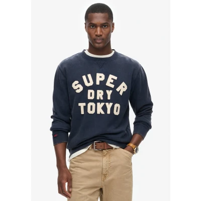 Afbeelding van Superdry Mannen Vintage Athletic Sweatshirt met Ronde Hals Blauw Grootte: Xxxl