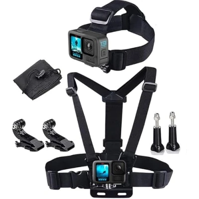 Afbeelding van Waterdichte elastische borst en hoofdband, compatibel met alle GoPro de meeste actiecamera&#039;s.