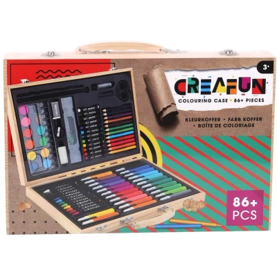 Afbeelding van Creafun Houten Kleurkoffer 86 delig