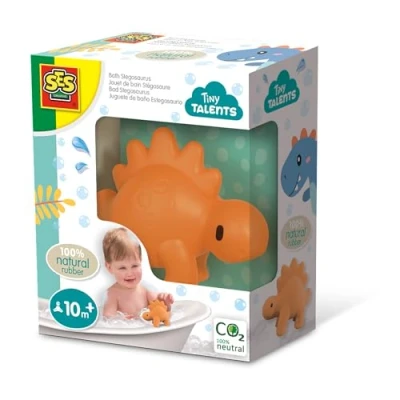 Afbeelding van SES Tiny Talents Bad Stegosaurus 100% natuurlijk rubber zacht en veilig materiaal ftalaat PVC vrij gesloten speeltje