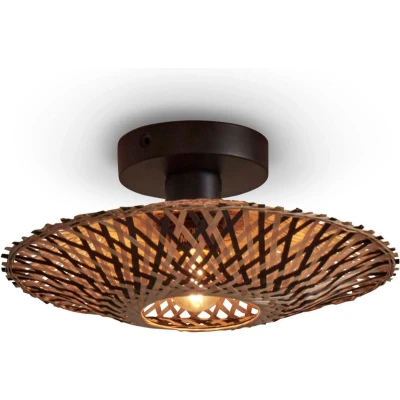 Afbeelding van Good&amp;Mojo Plafonniere Kalimantan Bamboe XS Naturel Zwart 30x30x8cm