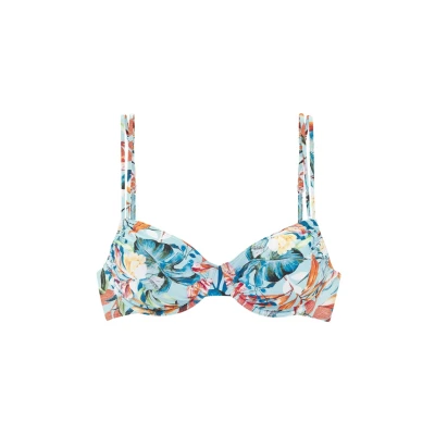 Afbeelding van Venice BEACH Bikinitop &#039;Wire Top Caru Beach&#039; beige / lichtblauw oranje