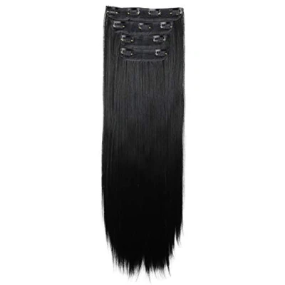 Afbeelding van CAISHA XXL 4 Delige Set Clip In Extensions Haarverlenging Haarstukje Volumineus Glad Zwart CES301