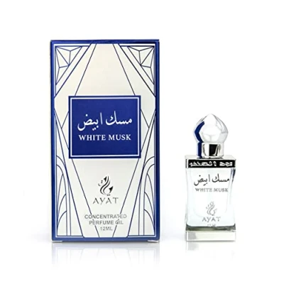 Afbeelding van Ayat Perfumes Geurolie 12 ml uit Dubai Musk Halal voor dames en heren zonder alcohol Parfum/Attar extract langdurige geur Arabische geur, gemaakt ontworpen in (White Musk)