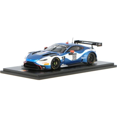 Afbeelding van het 1:43 Diecast model van De Aston Martin Vantage GT3 Team Garage 57 #188 24H Spa 2021. rijders waren A. West / C. Goodwin Eastwood en M. Kirchhofer. fabrikant schaalmodel is Spark.Dit alleen