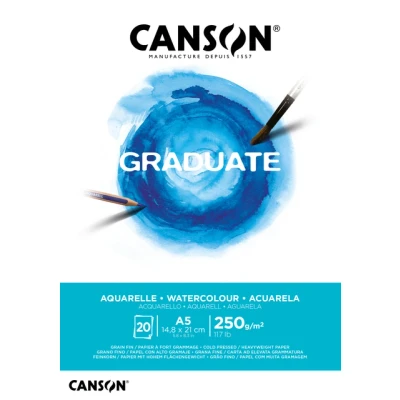 Afbeelding van Aquarelblok Canson Graduate A5 250gr 20vel