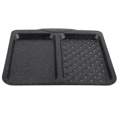 Afbeelding van Salter BW12808EU7 Megastone 40 cm Split Baking Tray Non Stick Oven with 2 Compartments for Multipurpose Cooking, Durable Carbon Steel Ovenware, Easy To Clean, Safe Up 220C, PFOA Free