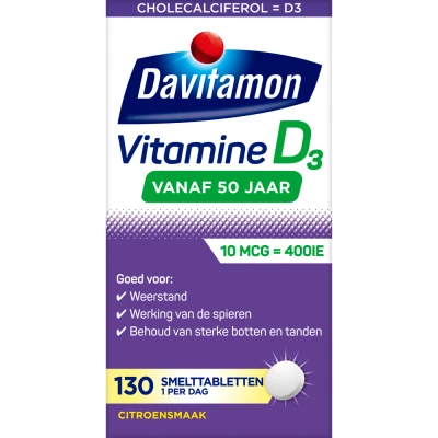 Afbeelding van Gratis Verzending: 4x Davitamon Vitamine D3 Vanaf 50 Jaar 130 smelttabletten