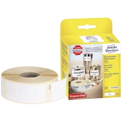 Afbeelding van Avery Zweckform Rol met etiketten 19 x 64 mm Folie Wit 450 stuk(s) Permanent hechtend A1933085 Universele